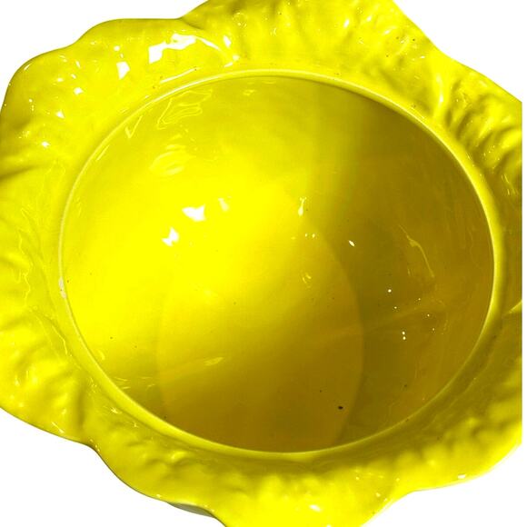Secla Portugal Majolica Yellow Cabbage Pottery Soup Tureen/Lid-Mid Century-Rare - Picture 5 of 7
